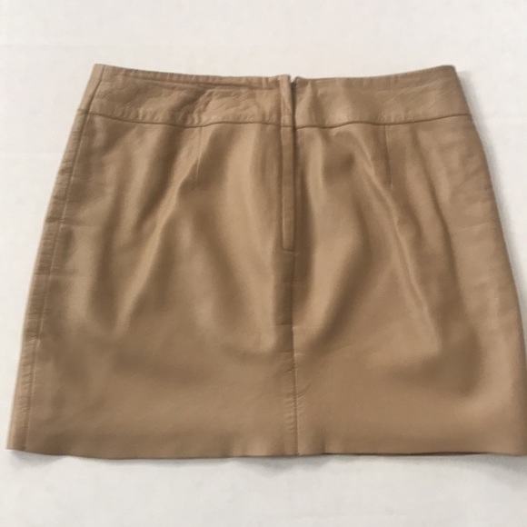 BCBG Max Azria Taupe Leather Mini Skirt - Picture 2 of 7